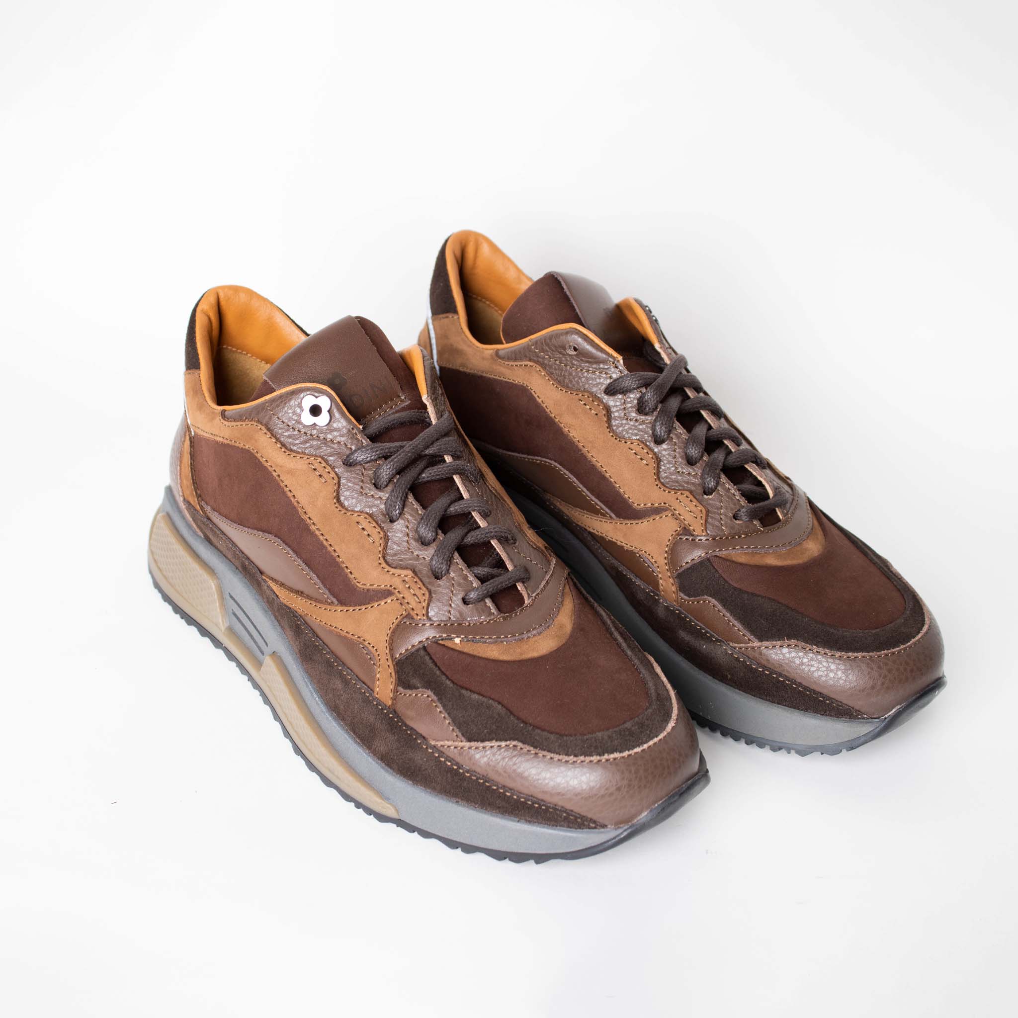 Lardini Brown leather and suede Sneakers - Fizigo