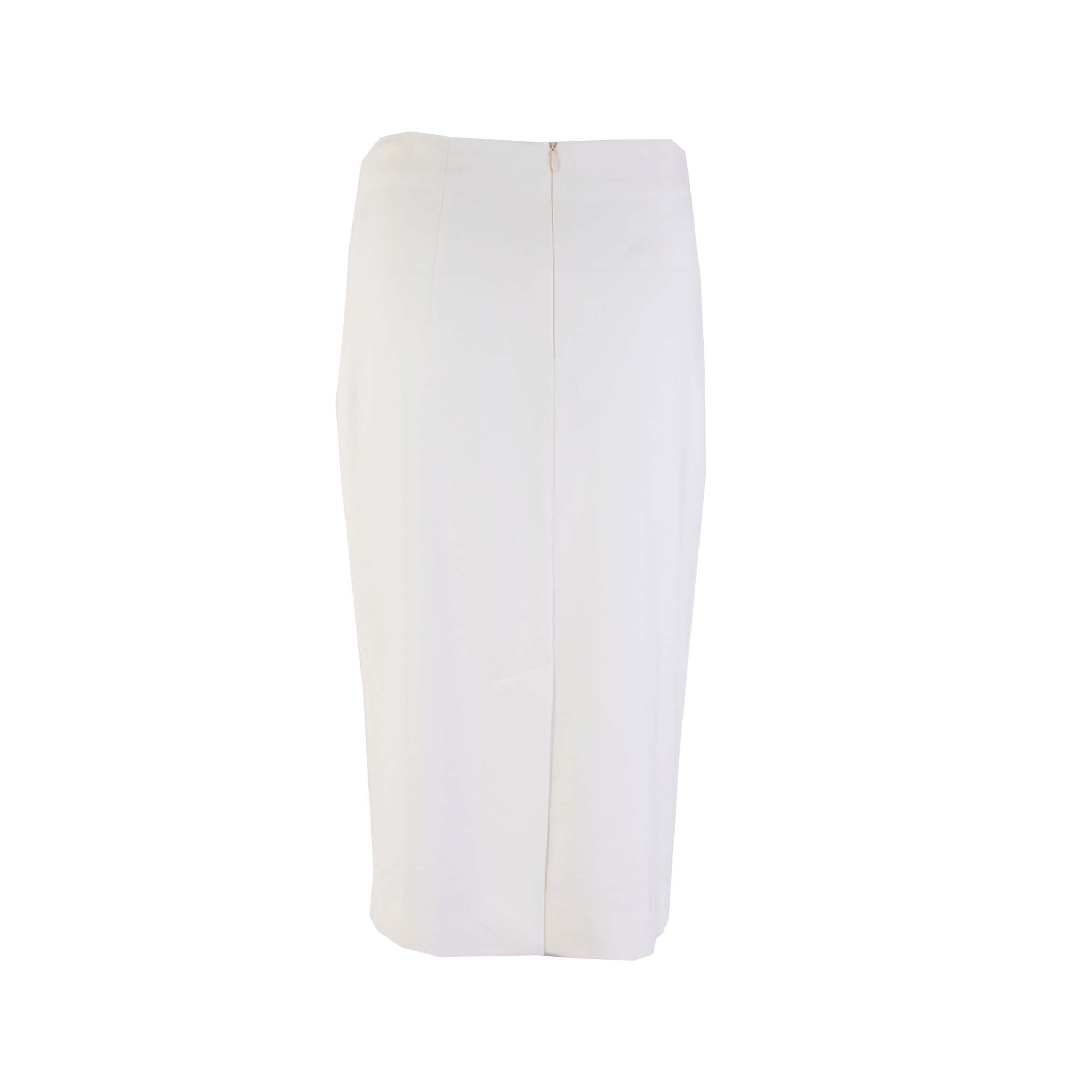 Lardini White Viscose Pencil Skirt - Fizigo