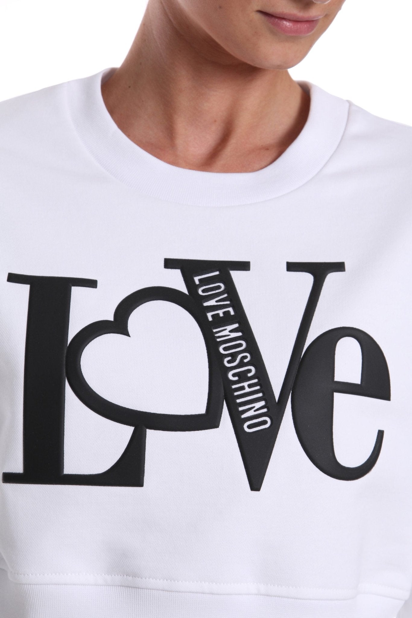 Love Moschino White Cotton Sweater - Fizigo