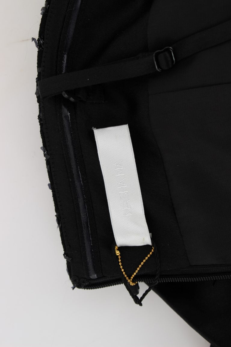 Masha Ma Black Strapless Embellished Pencil Dress - Fizigo