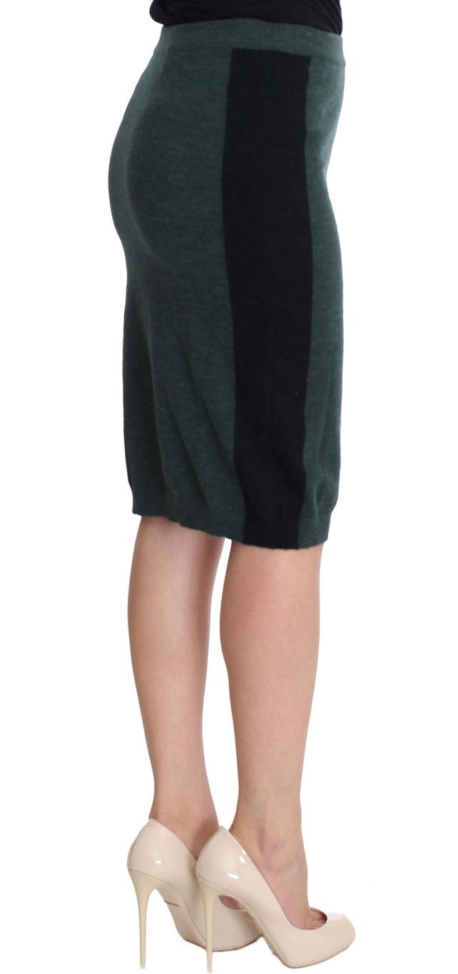 MILA SCHÖN Green Wool Blend Pencil Skirt - Fizigo