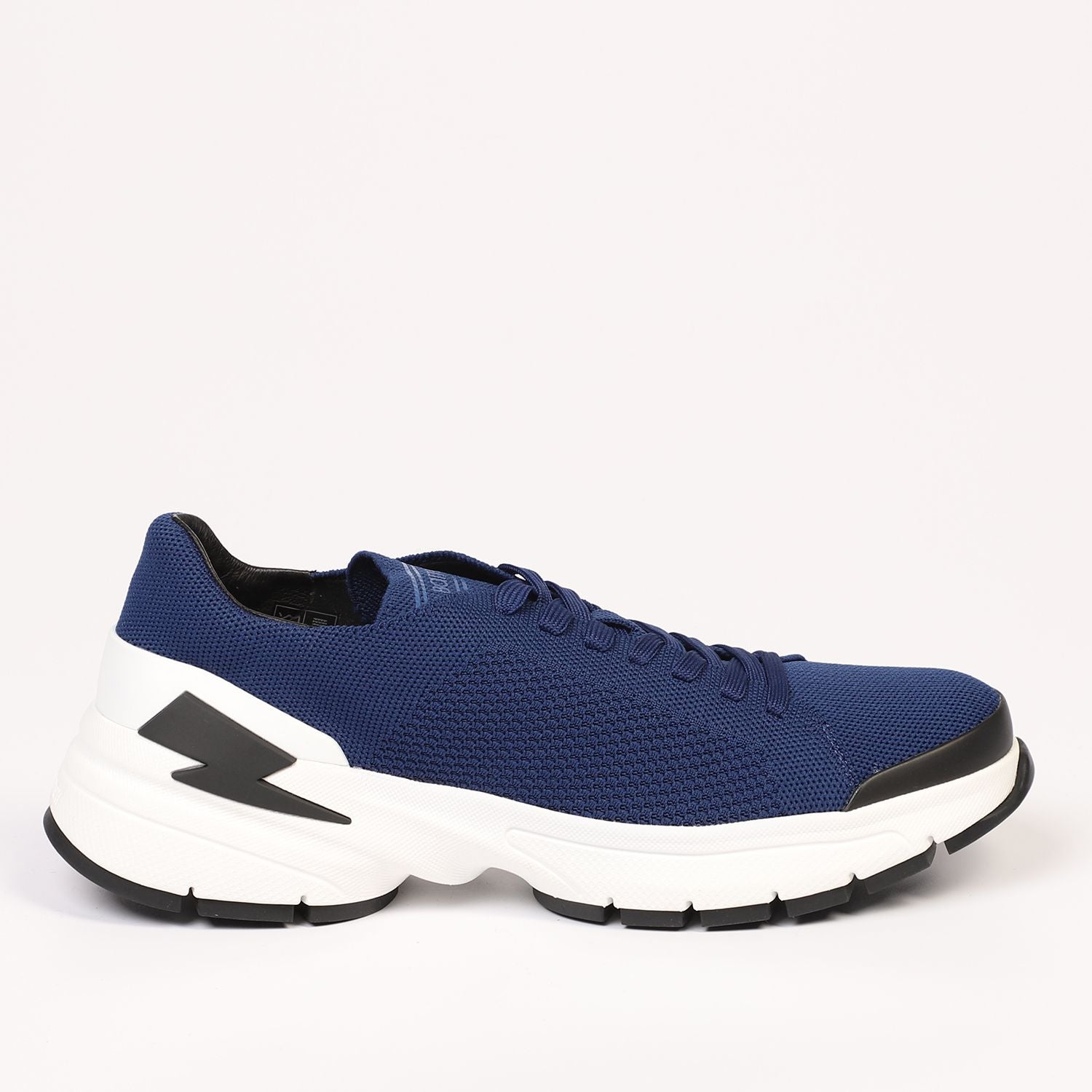 Neil Barrett Blue Textile and Leather Sneaker - Fizigo