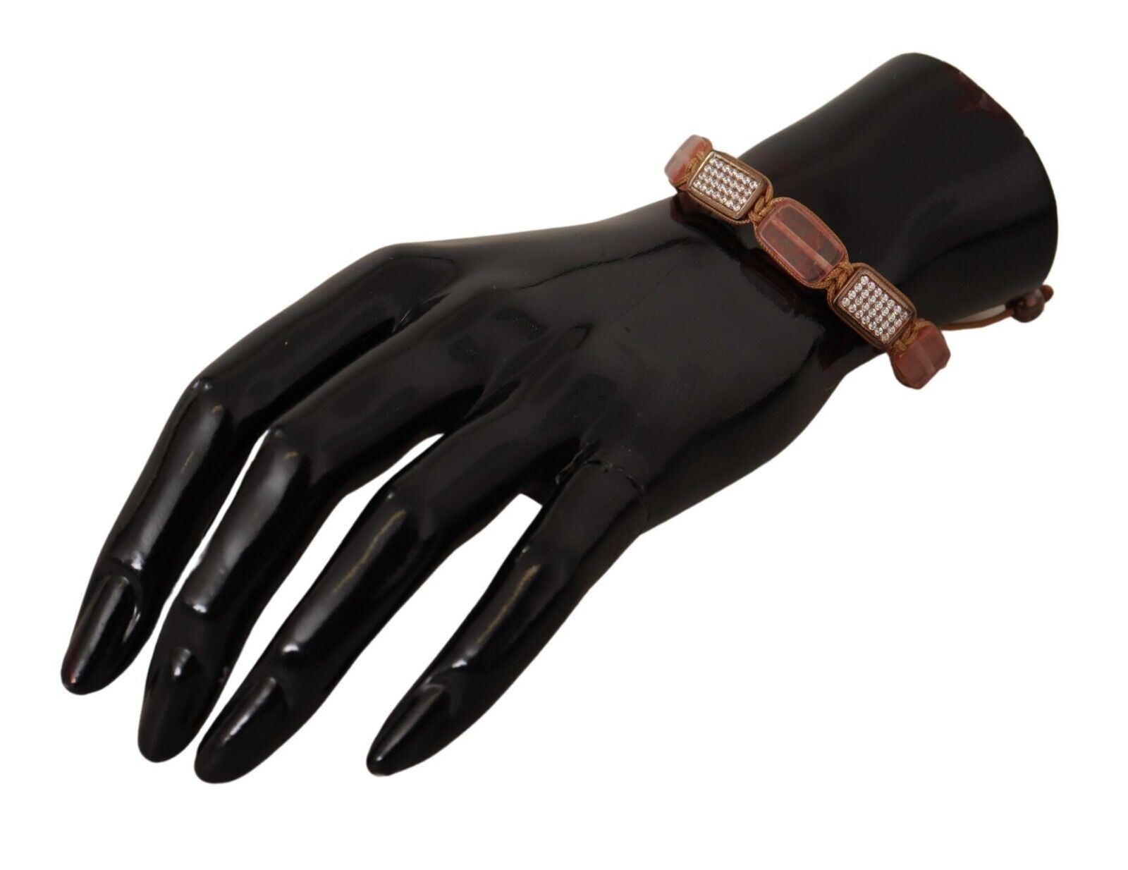 Nialaya Multicolor Crystals Logo Embellished Adjustable Bracelet - Fizigo