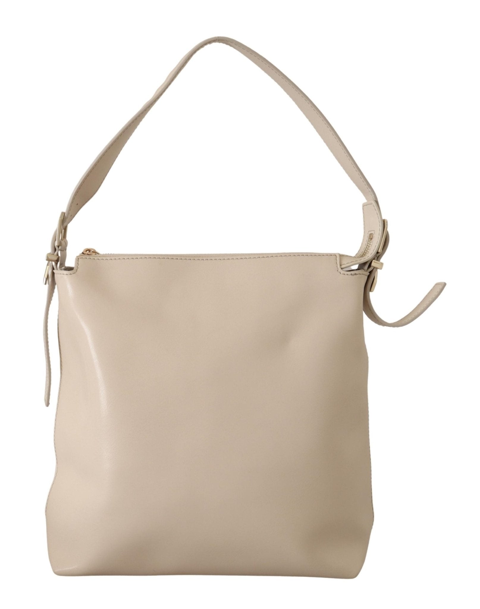 Patrizia Pepe Off White Leather Shoulder Strap Women Handbag - Fizigo