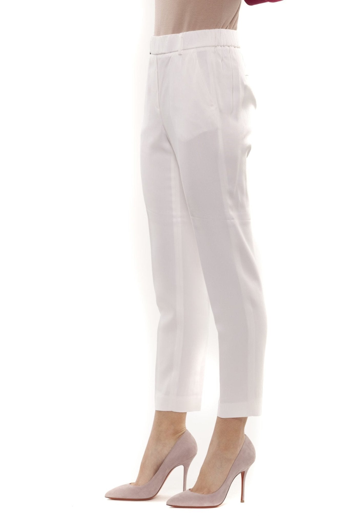 Peserico White Viscose Jeans & Pant - Fizigo