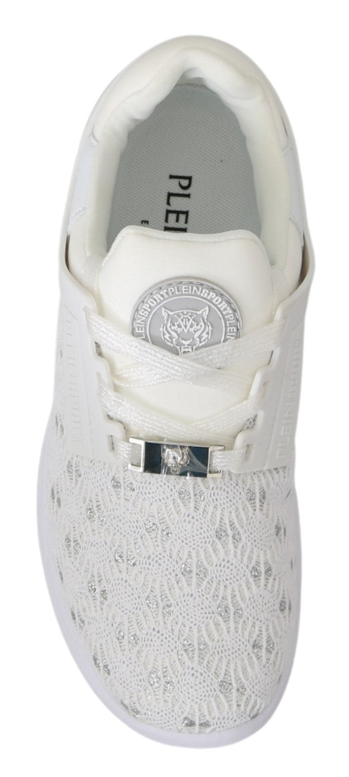 Philipp Plein White Polyester Casual Sneakers Shoes - Fizigo