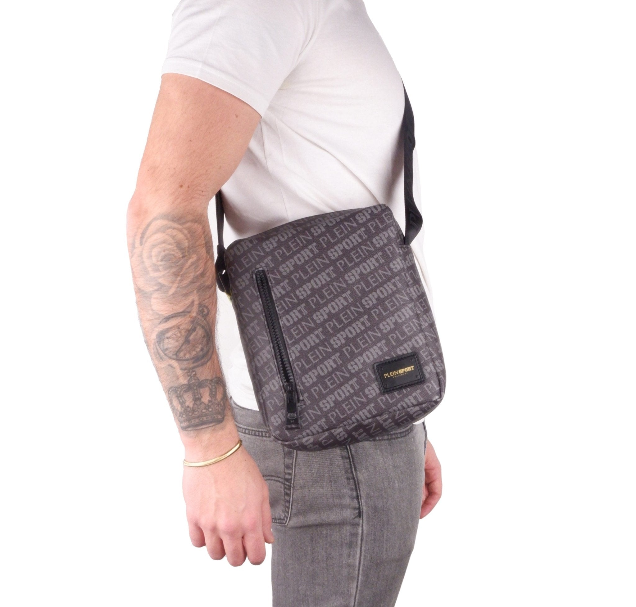 Plein Sport Black Polyamide Messenger Bag - Fizigo