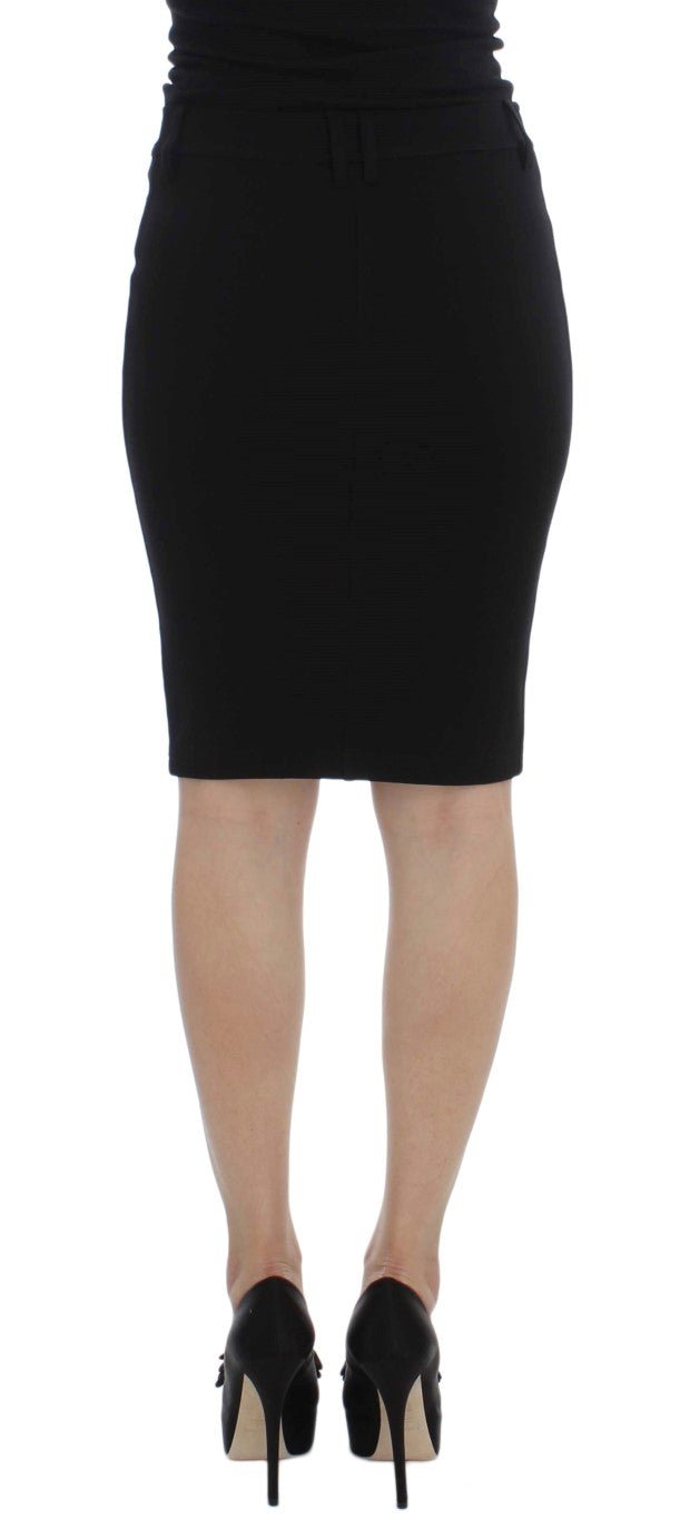 PLEIN SUD Black Straight Pencil Skirt - Fizigo