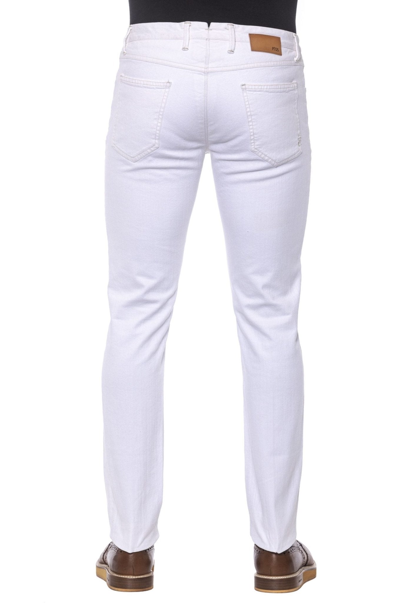 PT Torino White Cotton Jeans & Pant - Fizigo