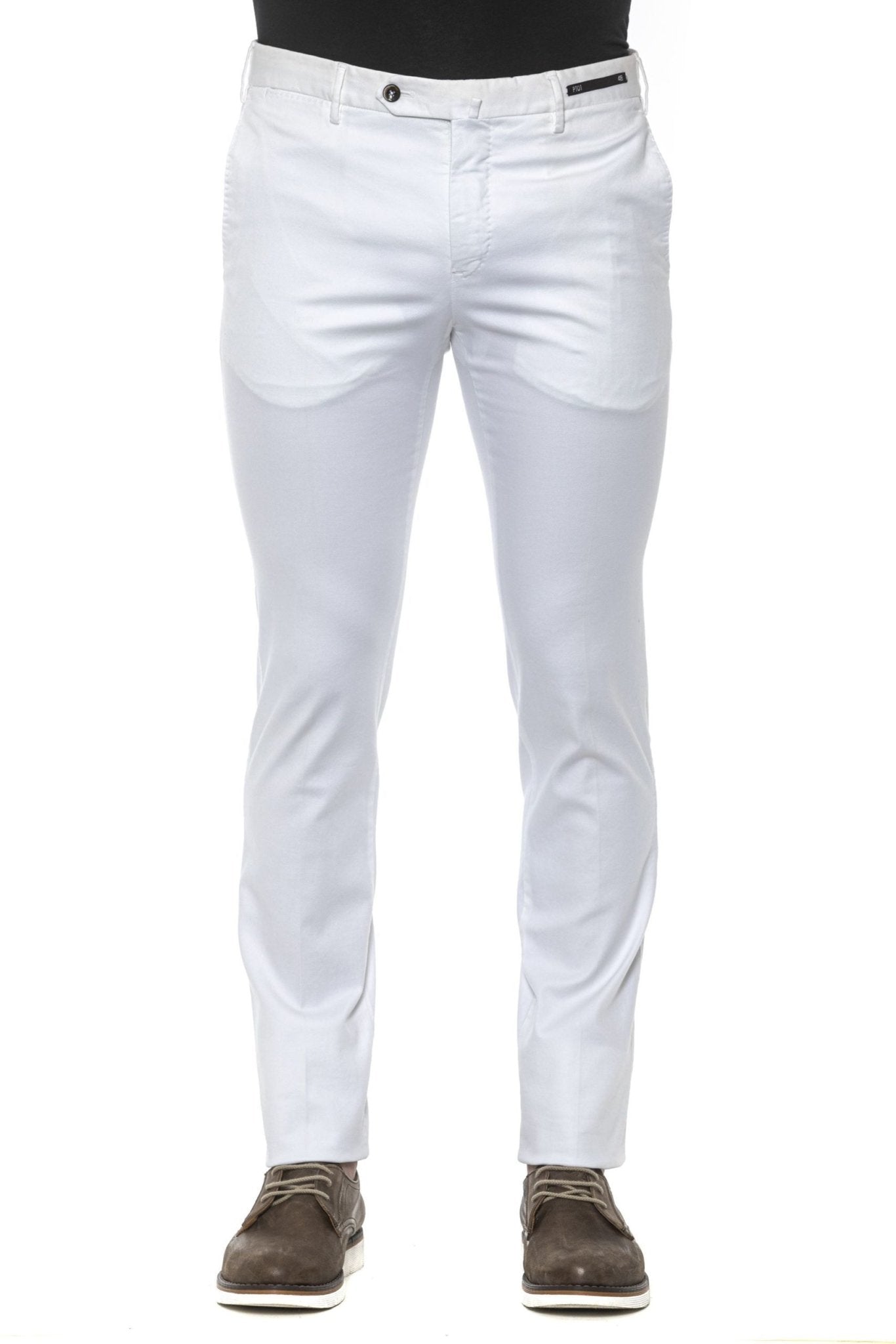 PT Torino White Cotton Jeans & Pant - Fizigo