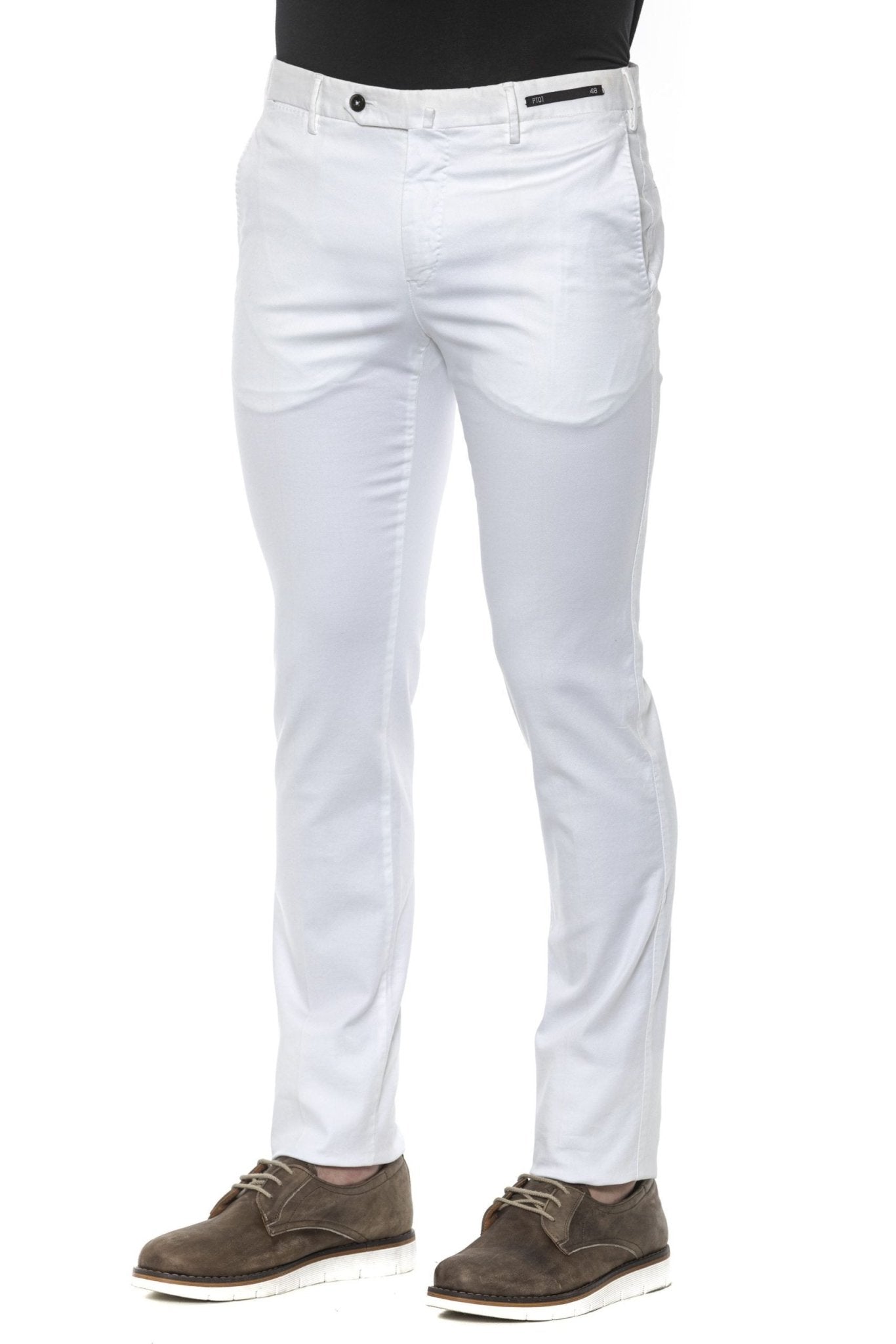 PT Torino White Cotton Jeans & Pant - Fizigo