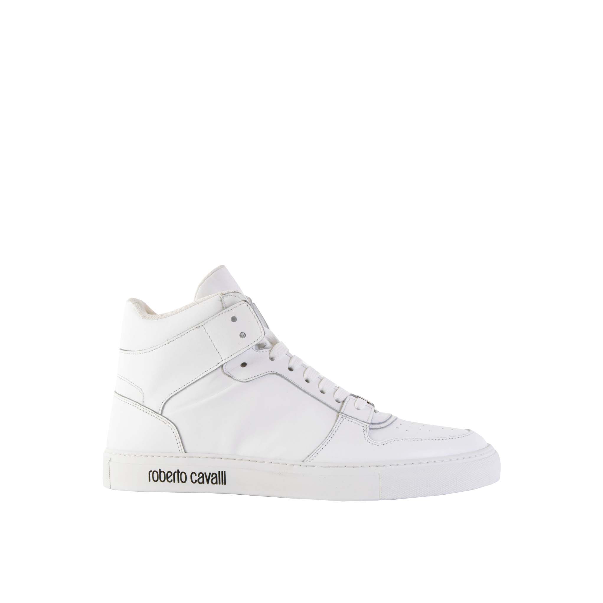 Roberto Cavalli Logo Embossed Hi-Top Sneakers - Fizigo