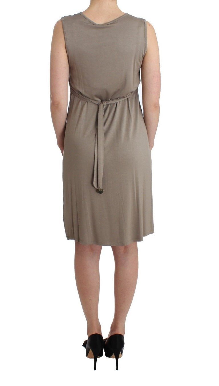 Roccobarocco Khaki studded sheath dress - Fizigo