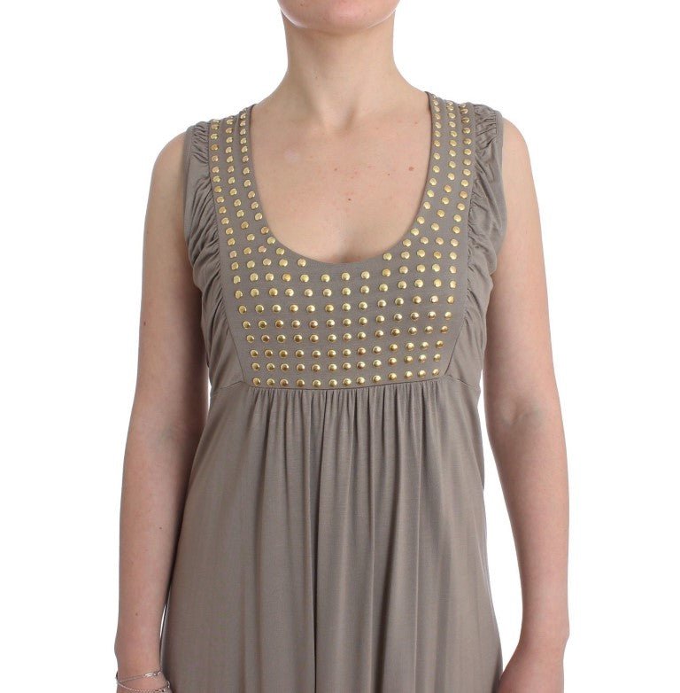 Roccobarocco Khaki studded sheath dress - Fizigo