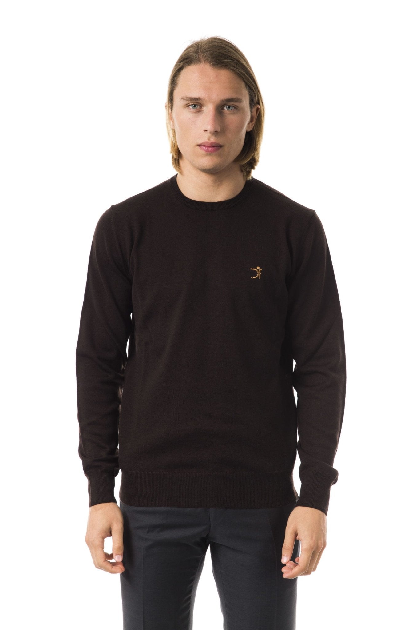 Uominitaliani Brown Merino Wool Sweater - Fizigo