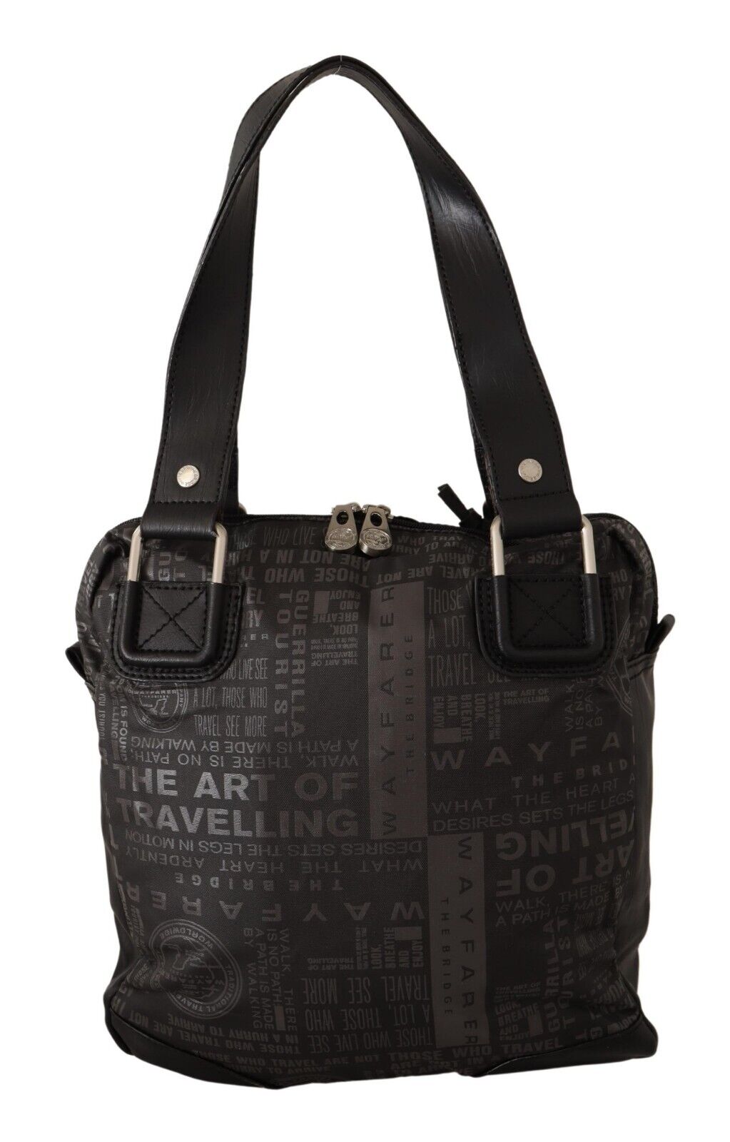 WAYFARER Black Printed Logo Shoulder Handbag Purse Bag - Fizigo